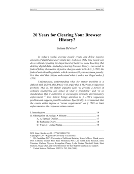 20 Years for Clearing Your Browser History?