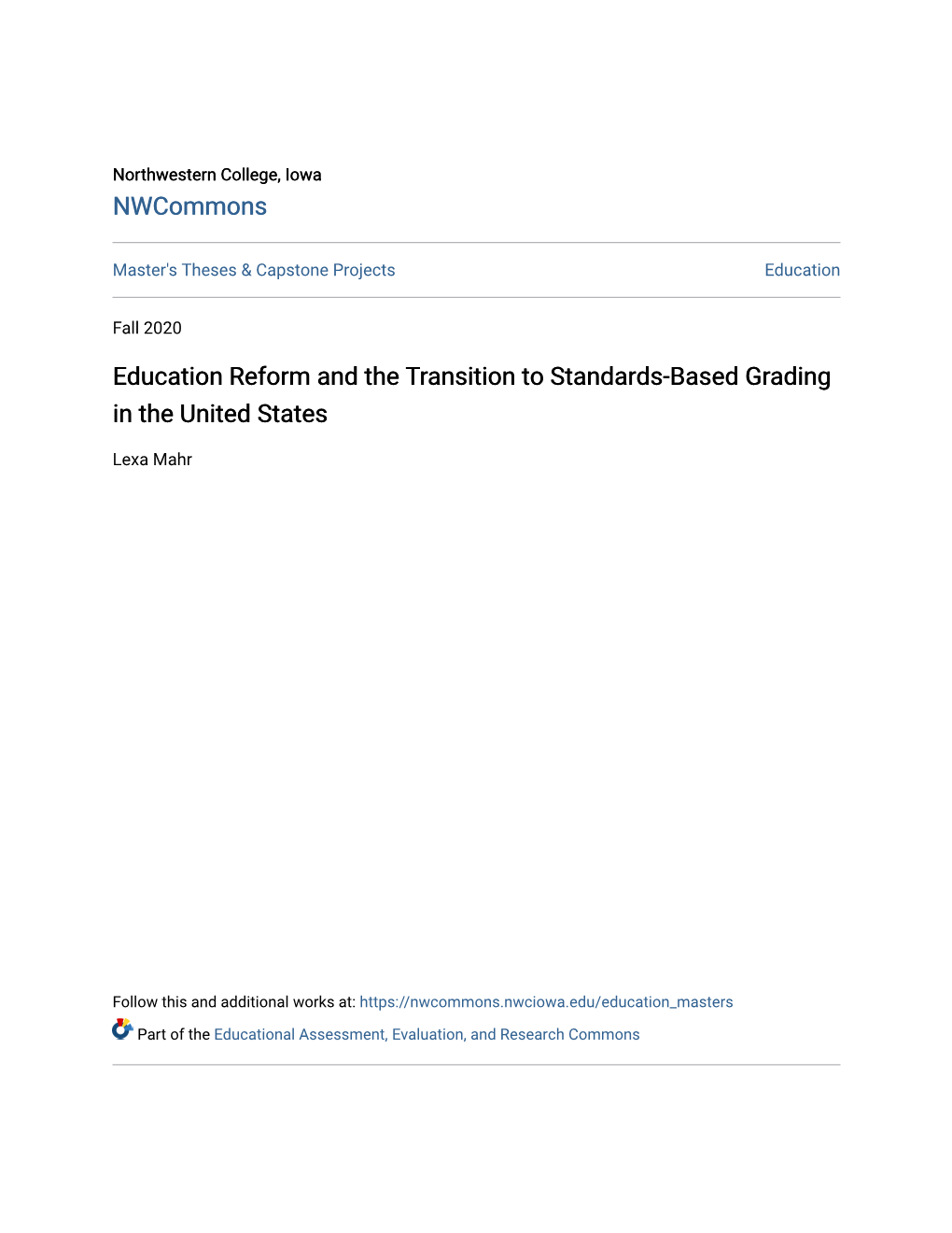 Education Reform and the Transition to Standards-Based Grading in the United States