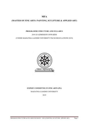 Master of Fine Arts: Painting, Sculpture & Applied Art