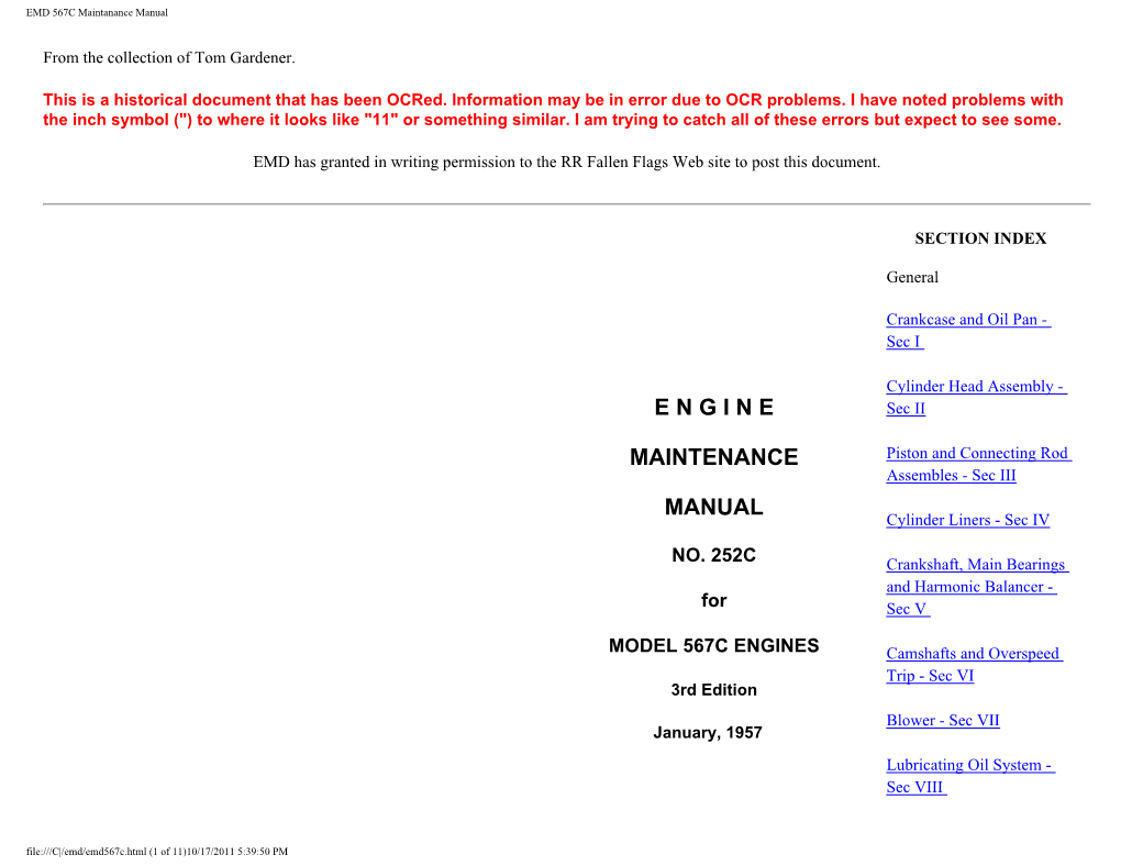 EMD 567C Maintanance Manual