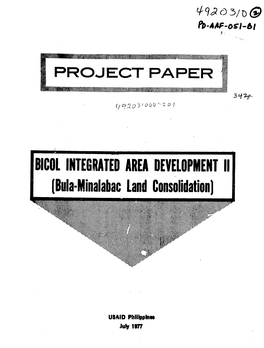 BICOL INTEGRATED AREA DEVELOPMENT II (Bula-Minalabac Land Consolidationj
