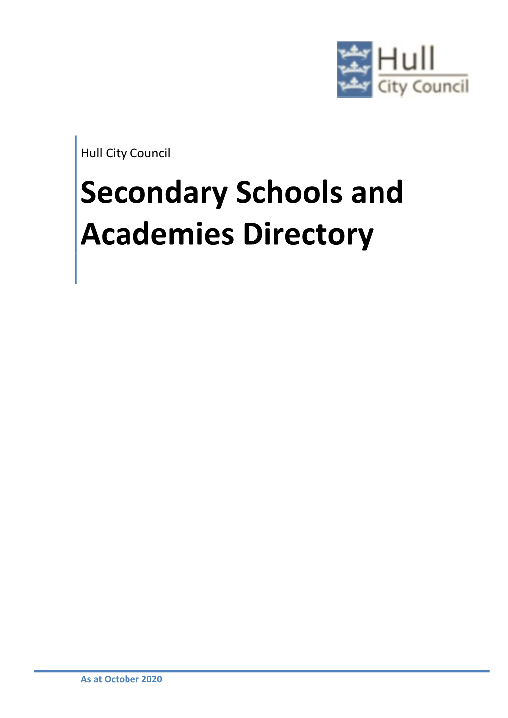 Secondary Schools and Academies Directory