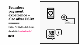 Seamless Payment Experience – Also After PSD2