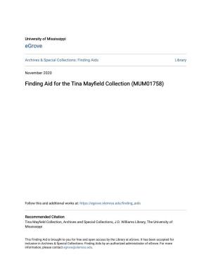 Finding Aid for the Tina Mayfield Collection (MUM01758)