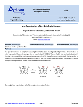 Ipso-Bromination of Tert-Butylcalix[4]Arenes