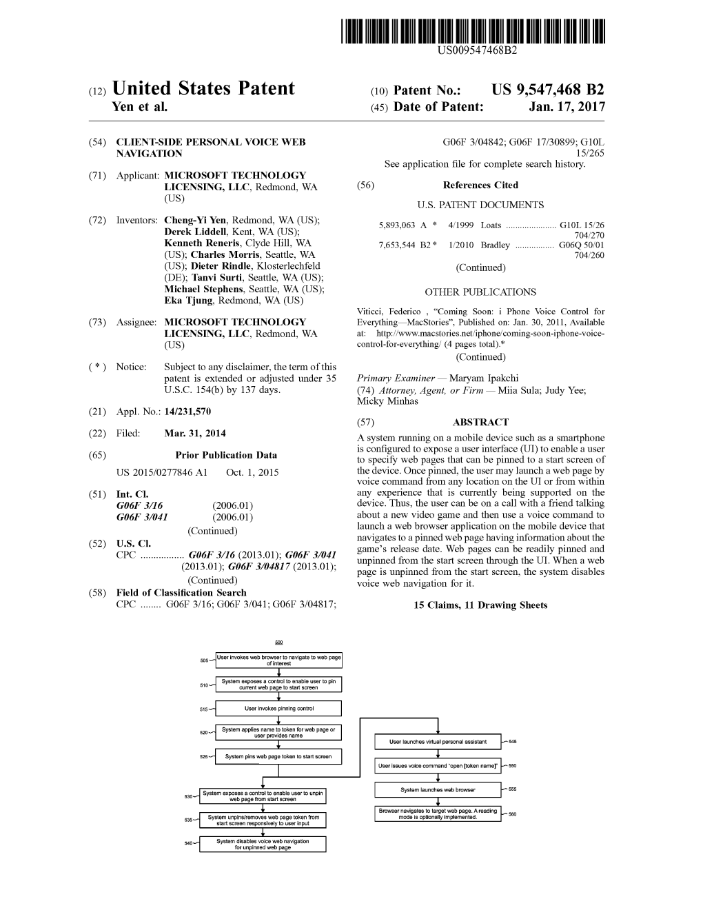 (12) United States Patent (10) Patent No.: US 9,547.468 B2 Yen Et Al