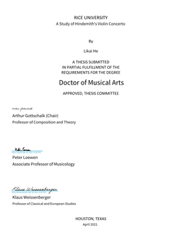 Doctor of Musical Arts