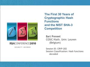 Hash Functions and Thetitle NIST of Shapresentation-3 Competition