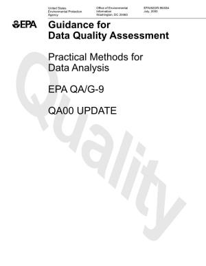 Guidance for Data Quality Assessment