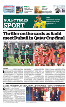 Thriller on the Cards As Sadd Meet Duhail in Qatar Cup Final