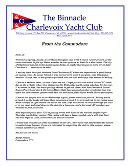 The Binnacle Charlevoix Yacht Club