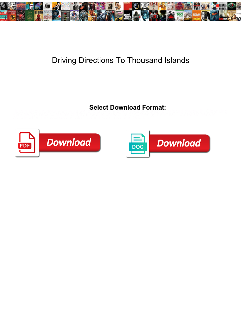 Driving Directions to Thousand Islands