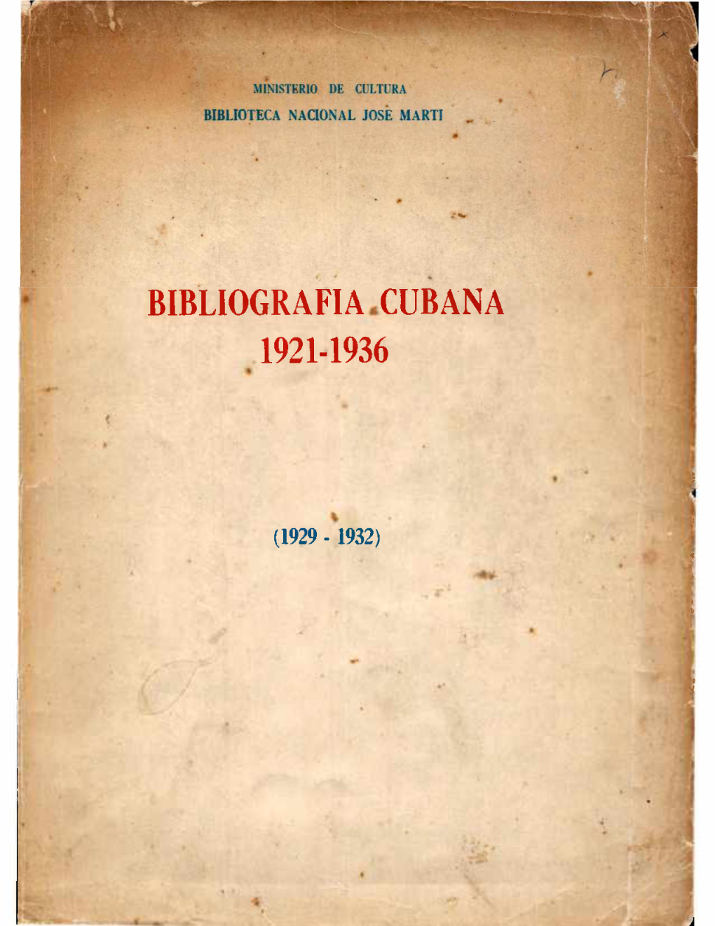 Bibliografia Cubana 1921-1936