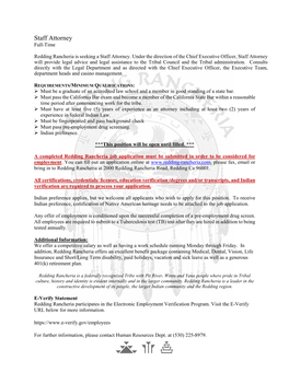 Staff Attorney Full-Time