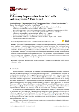 Pulmonary Sequestration Associated with Actinomycosis: a Case Report