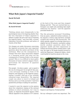 What Role Japan's Imperial Family?