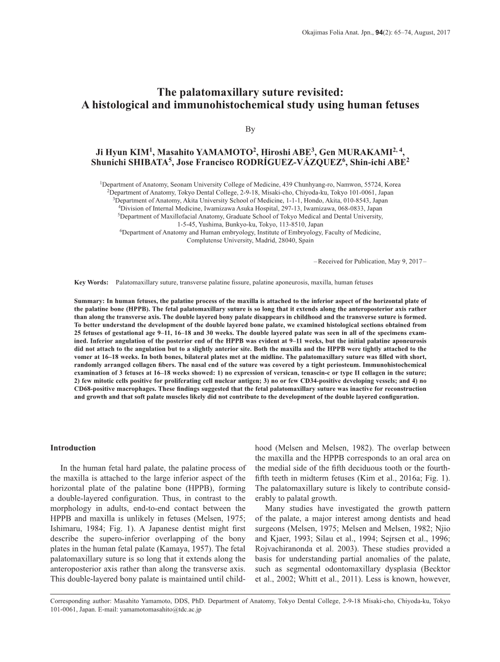 The Palatomaxillary Suture Revisited: a Histological and Immunohistochemical Study Using Human Fetuses