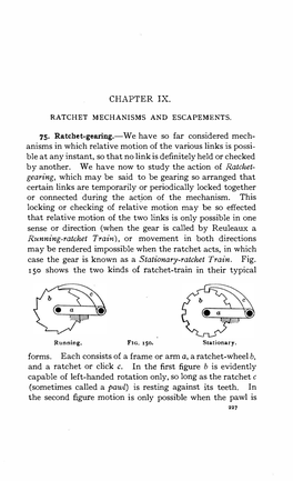 Chapter IX. Ratchet Mechanisms and Escapements