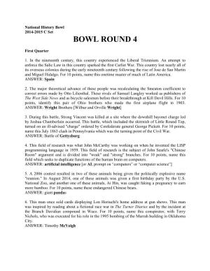 Bowl Round 4