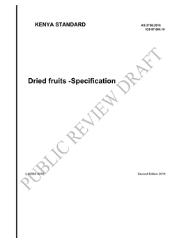 Dried Fruits -Specification