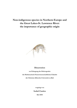 Non-Indigenous Species in Northern Europe and the Great Lakes-St