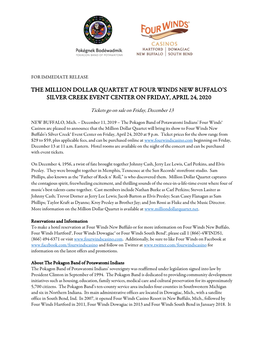 The Million Dollar Quartet at Four Winds New Buffalo's