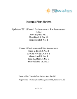 Namgis ESA Phase 1