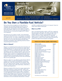 Do You Own a Flexible-Fuel Vehicle? Clean Cities Alternative Fuel