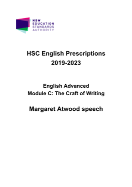 HSC English Prescriptions 2019-2023 Margaret Atwood Speech