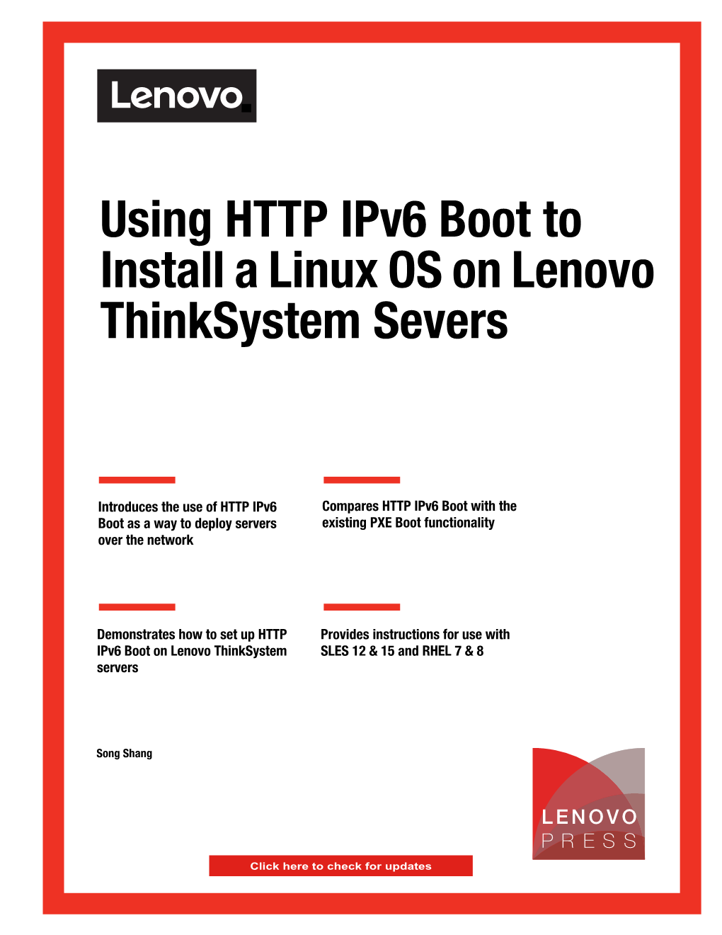 Using HTTP Ipv6 Boot to Install a Linux OS on Lenovo Thinksystem Severs