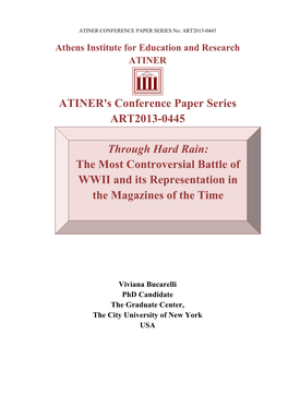 ATINER's Conference Paper Series ART2013-0445 Through Hard Rain