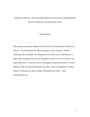 Rethinking Coalitions: Anti-Pornography Feminists, Conservatives, and Relationships Between Collaborative Adversarial Movements