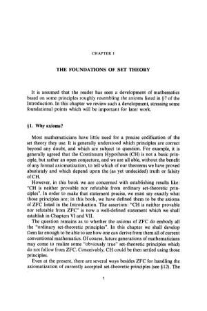 Chapter I. the Foundations of Set Theory
