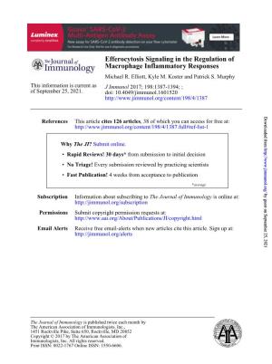 Efferocytosis Signaling in the Regulation of Macrophage Inflammatory Responses Michael R