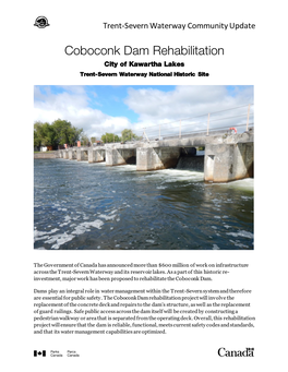 Coboconk Dam Rehabilitation City of Kawartha Lakes Trent-Severn Waterway National Historic Site