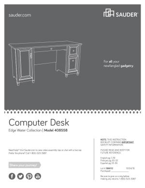 Computer Desk Edge Water Collection | Model 408558