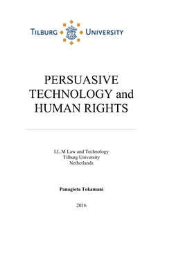 PERSUASIVE TECHNOLOGY and HUMAN RIGHTS