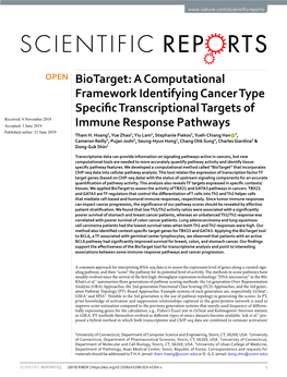 A Computational Framework Identifying Cancer Type