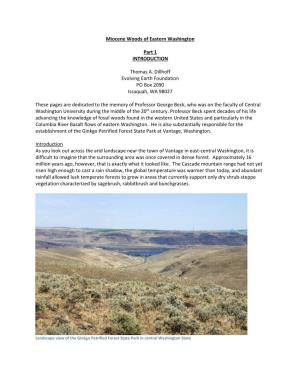 Miocene Woods of Eastern Washington Part 1 INTRODUCTION