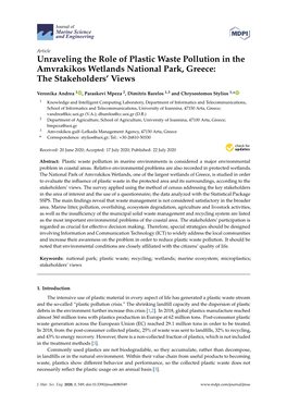 Unraveling the Role of Plastic Waste Pollution in the Amvrakikos Wetlands National Park, Greece: the Stakeholders’ Views