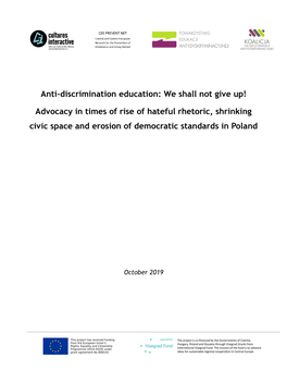 Anti-Discrimination Education: We Shall Not Give Up! Advocacy in Times