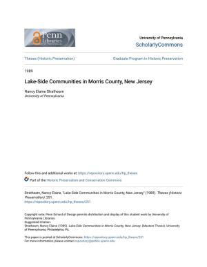 Lake-Side Communities in Morris County, New Jersey