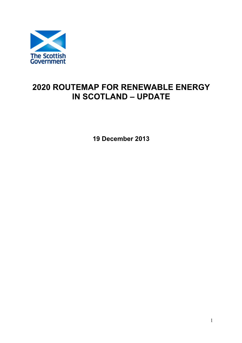 2020 Routemap for Renewable Energy in Scotland – Update