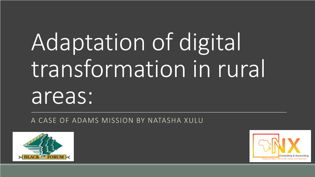 Adoptation of Digital Transformation in Rural Areas