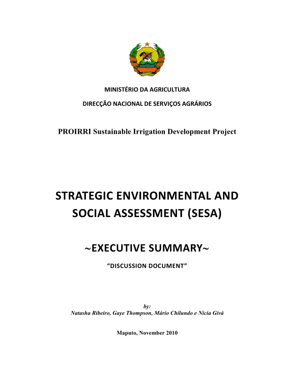 Strategic Environmental and Social Assessment (Sesa)