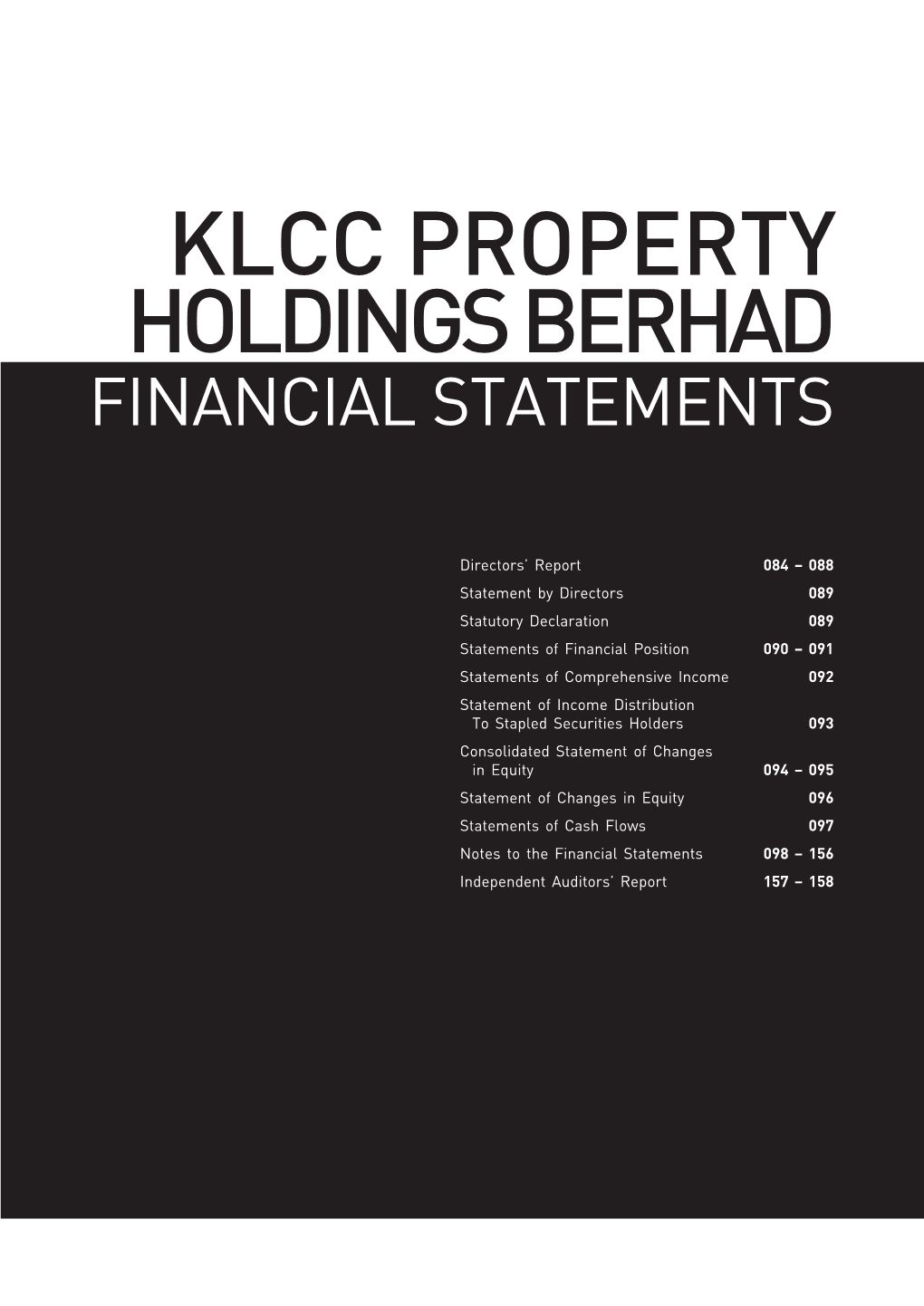 Klcc Property Holdings Berhad Financial Statements