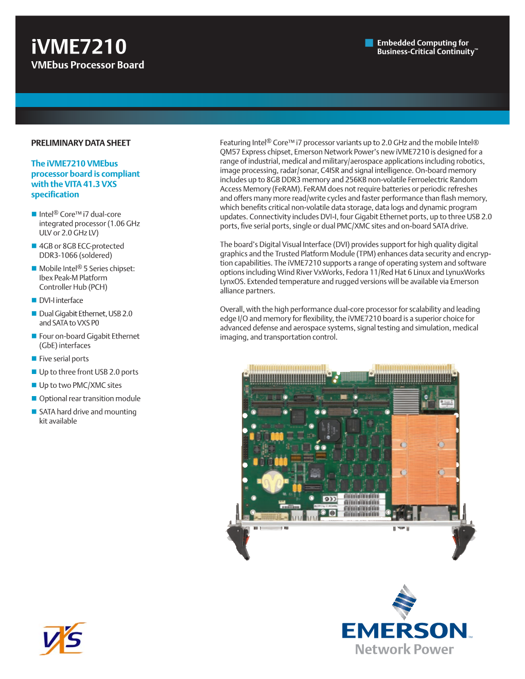 Ivme7210 Vmebus Processor Board