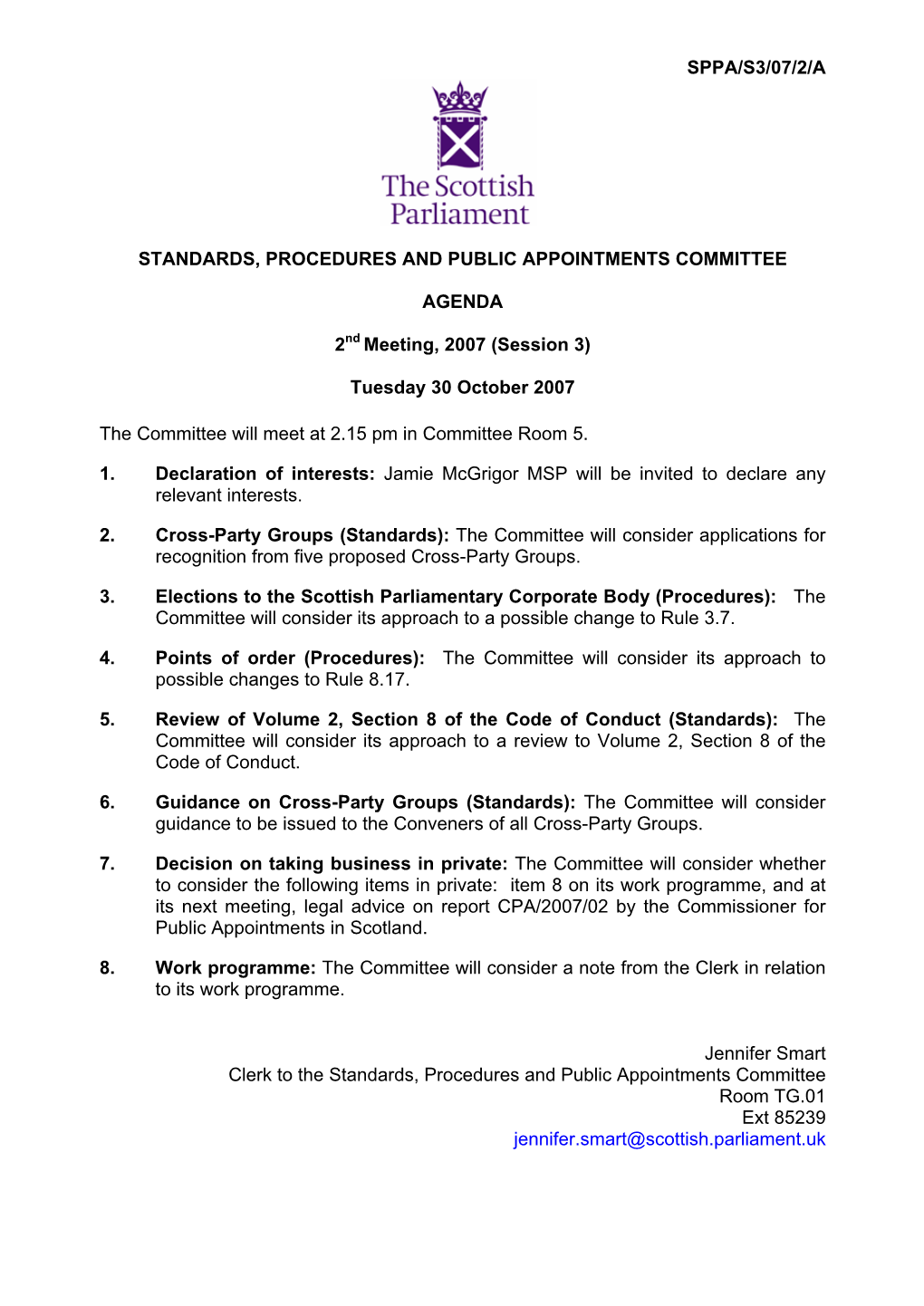 Sppa/S3/07/2/A Standards, Procedures and Public