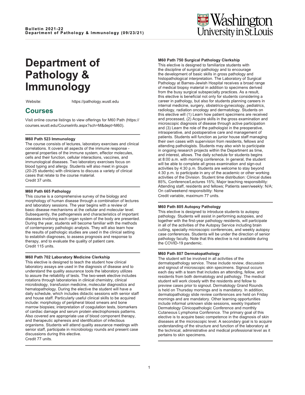 Department of Pathology & Immunology