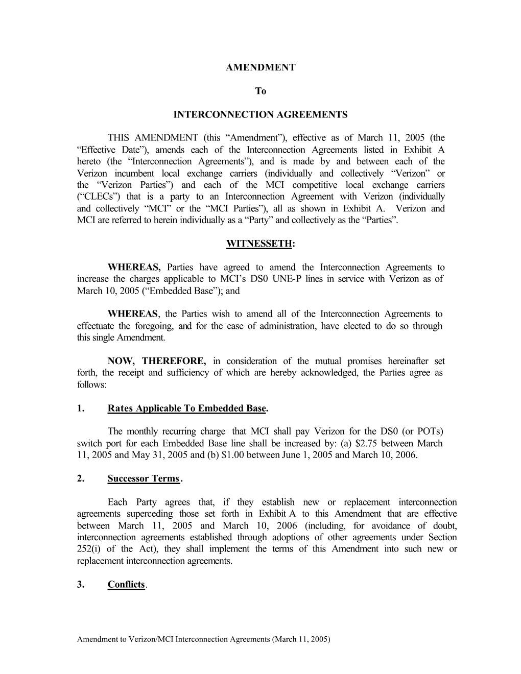 MCI ICA Amendment